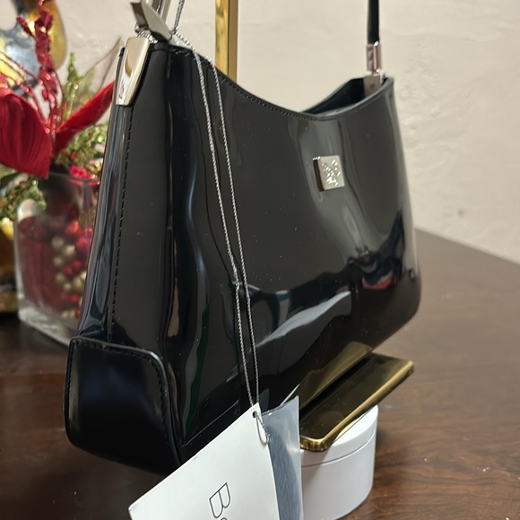BEIJO black Patent Leather Bag Purse Zipper - Picture 7 of 12